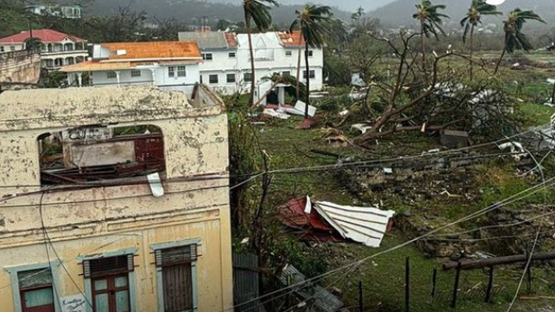 Aerial image of distruction after Hurricane Beryl - July 2024